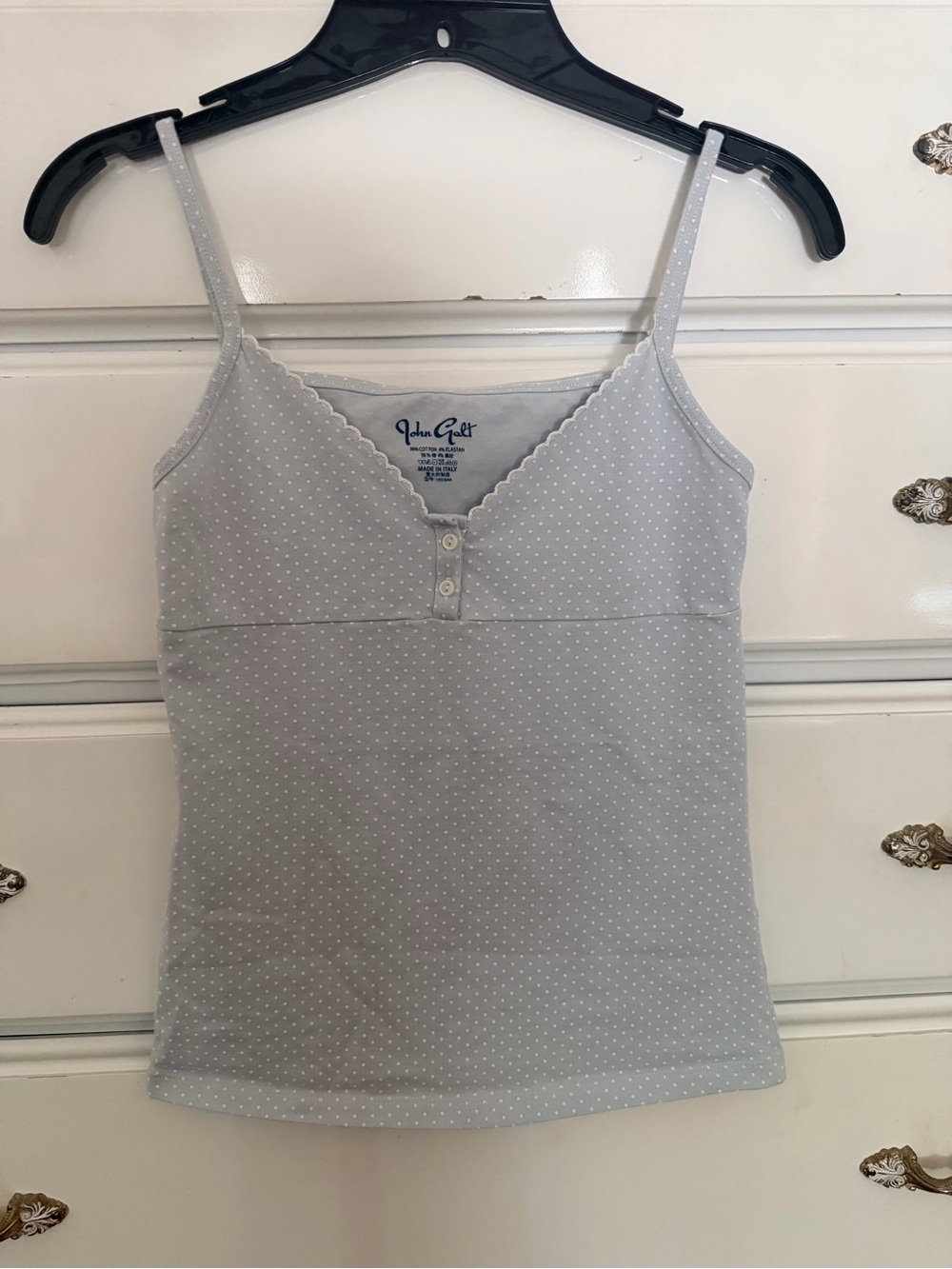 Brandy Melville Light Blue Polka Dot Tiffany tank top
